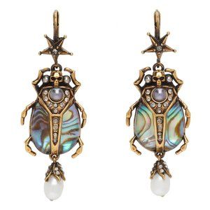 Gold Beetle Earrings